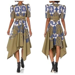 Making The Cut Gary Self Tie Dress Faded Army Royal Blue NWT Size XS